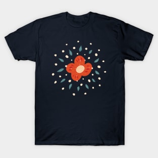 Simple Pretty Orange Flower T-Shirt